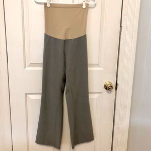 Full panel gray maternity dress pants, size petite small